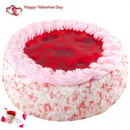 Big Strawberry Cake - 1.5 Kg Strawberry Cake & Valentine Greeting Card
