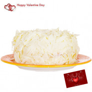 Big White Treat - 2 Kg White Forest Cake & Valentine Greeting Card