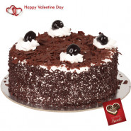 Black Forest Time - 1.5 Kg Black Forest Cake & Valentine Greeting Card