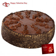 Big Choco Treat - 2 Kg Chocolate Cake & Valentine Greeting Card