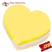 Pina Heart - 1.5 Kg Pineapple Heart Cake & Valentine Greeting Card