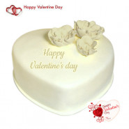 Big Vanilla Heart - 2 Kg Vanilla Heart Shaped Cake & Valentine Greeting Card