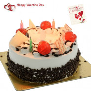 Grand Black Forest - 1.5 Kg Blackforest Cake (Five Star Bakery) & Valentine Greeting Card