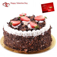 Royal Black Forest - 2 Kg Blackforest Cake (Five Star Bakery) & Valentine Greeting Card