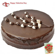 Truffle Luxury - 1.5 Kg Chocolate Truffle Cake (Five Star Bakery) & Valentine Greeting Card