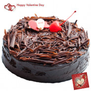 Five Star Truffle - 1 Kg Chocolate Truffle Cake (Five Star Bakery) & Valentine Greeting Card