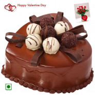 Chocolaty Heart - 1.5 Kg Chocolate Cake Heart Shapped (Eggless) & Valentine Greeting Card