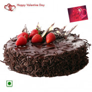 Choco Chocolaty - 1.5 Kg Chocolate Cake (Eggless) & Valentine Greeting Card