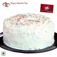 Big Vanilla Treat - 2 Kg Vanilla Cake (Eggless) & Valentine Greeting Card