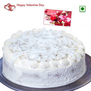 Vanilla For You - 1.5 Kg Vanilla Cake (Eggless) & Valentine Greeting Card