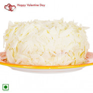 White Heart - 1 Kg White Forest Cake Heart Shaped (Eggless) & Valentine Greeting Card