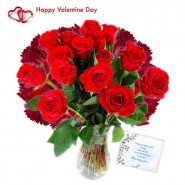Missing You - 10 Red Roses & 10 Carnations in Vase + Card
