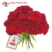 Spirit of Love - 24 Red Carnations Bouquet + Card