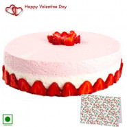 For My Love - Strawberry Delight (Eggless) 1 Kg + Card