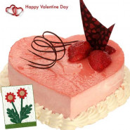 Best Regards - Strawberry Heart Cake 1 Kg + Card