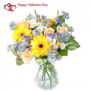 Fragrance of Love - 30 Assorted Flowers in Vase + Card