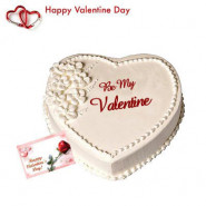 Delicious Vanilla - Vanilla Heart Shaped Cake 1 kg + Valentine Greeting Card