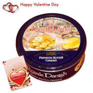 Danish Butter Cookies - Danish Butter Cookies 454 gms + Valentine Greeting Card