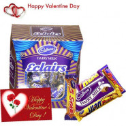 Cadbury Hamper - Cadbury Eclairs 189 gms + 5 Assorted Chocolates + Valentine Greeting Card