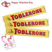 Toblerone Chocolates - Toblerone 100 gms 3 pcs + Valentine Greeting Card