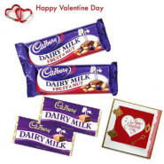 Cadbury Treat - 2 Dairy Milk 40 gms + 2 Cadbury Fruit & Nuts + Valentine Greeting Card
