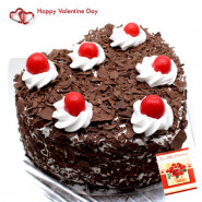 Heart of Black Forest - Black Forest Heart Shaped Cake 2 kg + Valentine Greeting Card