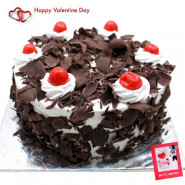 Black Forest Cake 1/2 Kg & Valentine Greeting Card