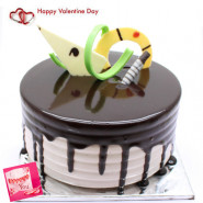 Chocolate Delight Cake 1/2 Kg & Valentine Greeting Card