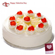 Pineapple Cake 1/2 Kg & Valentine Greeting Card