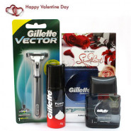 Gillete Combo - Gillette Razor, Gillette Foam, Gillette Aftershave and Card