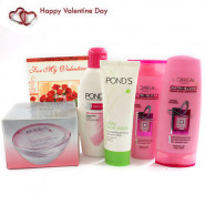 Daily Care for Her - Loreal Shampoo, Loreal Conditioner, Ponds Daily Face Wash, Ponds White Beauty Anti-Spot SPF 15 PA++ Fairness Cream, Ponds Triple Vitamin Moisturising Lotion and Card