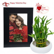 Lucky Photo Frame - Photo Frame, Bamboo Plant & Valentine Greeting Card