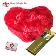 Tempting Heart - Heart Shape Pillow, Cadbury Temptations & Valentine Greeting Card