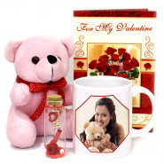 Mug N Message - Love You Personalized Mug, Teddy 6 inch, Messages in a Bottle & Card