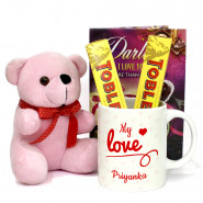 Teblerone Teddy Mug - My Love Personalized Mug, 2 Toblerone, Teddy 6 inch & Card