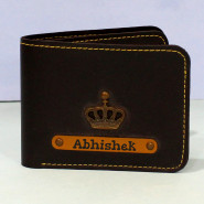 Personalized Black Leather Wallet and Card