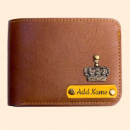 Personalized Brown Leather Wallet and Card