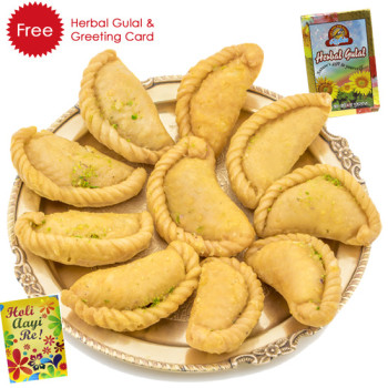 Holi Sweet Mawa Gujiya, Herbal Gulal