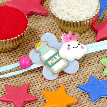 Cute Milk Bottle & Cloud Charm Rakhi for Kids
