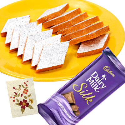 Super Sweet - Kaju Kesar Katli, Cadbury Dairy Milk Silk