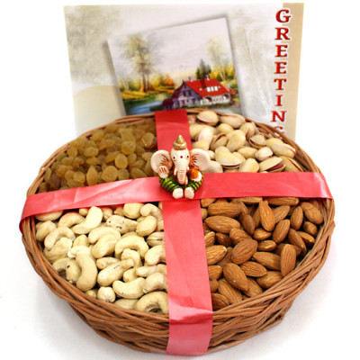 Assorted Divinity - Assorted Dryfruits in Basket, Ganesh Idol