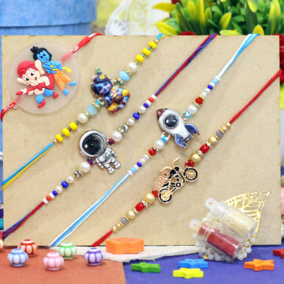 Set of 5 Rakhis - Set of Five Kids Rakhi