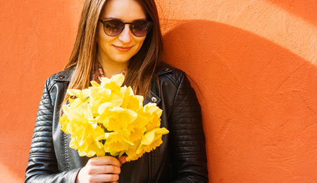 Girl with Yellow Flowers